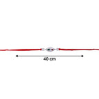 ALVENZA Silver Oval Rakhi – Elegant Design with Red Thread