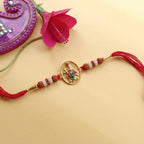 ALVENZA Lord Krishna Rakhi – Elegant Rudraksha Beads for Raksha Bandhan