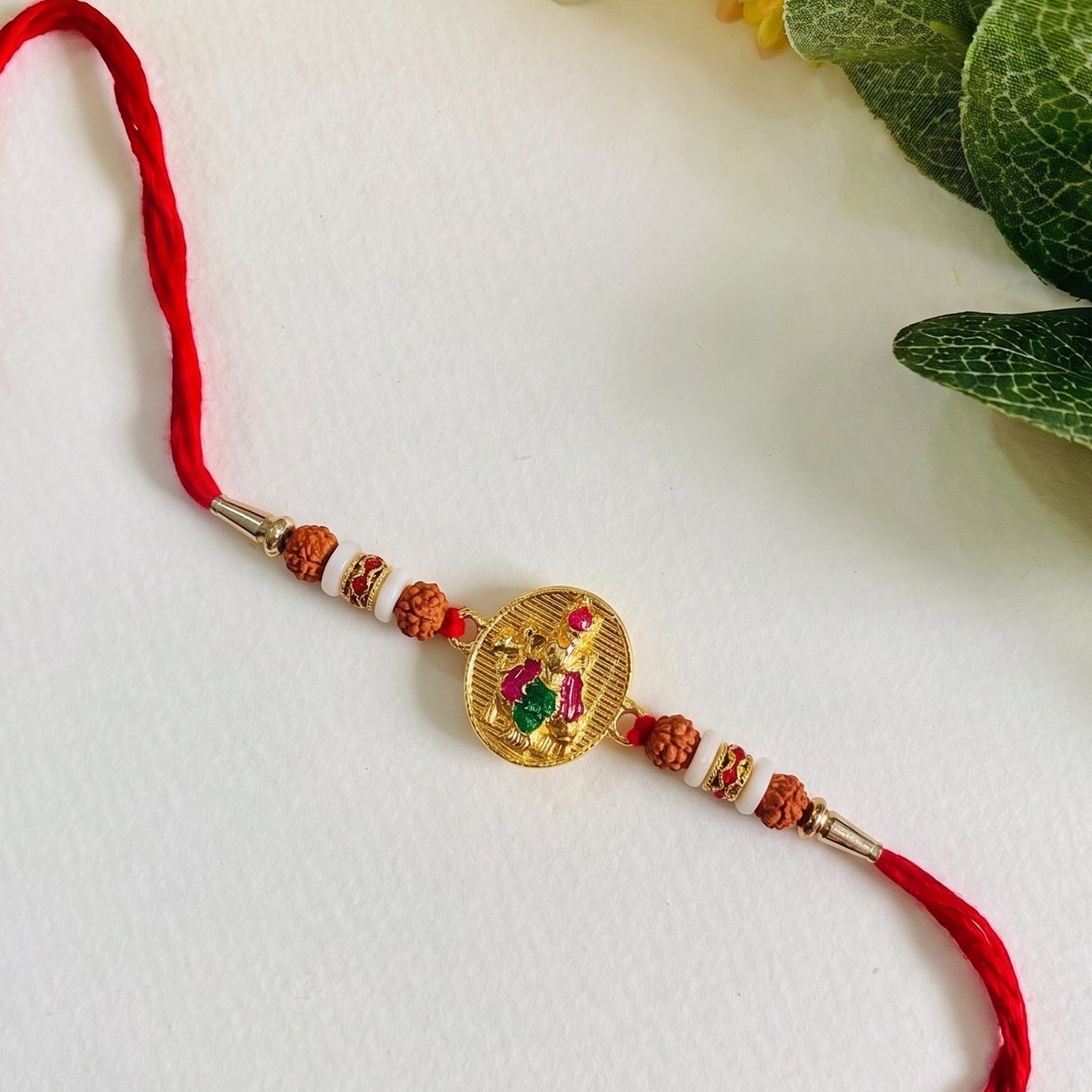 ALVENZA Lord Krishna Rakhi – Elegant Rudraksha Beads for Raksha Bandhan