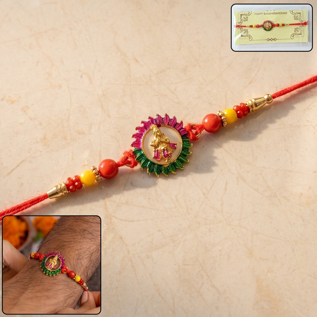 ALVENZA Traditional Circular Beads Rakhi – Elegant Festive Accessory