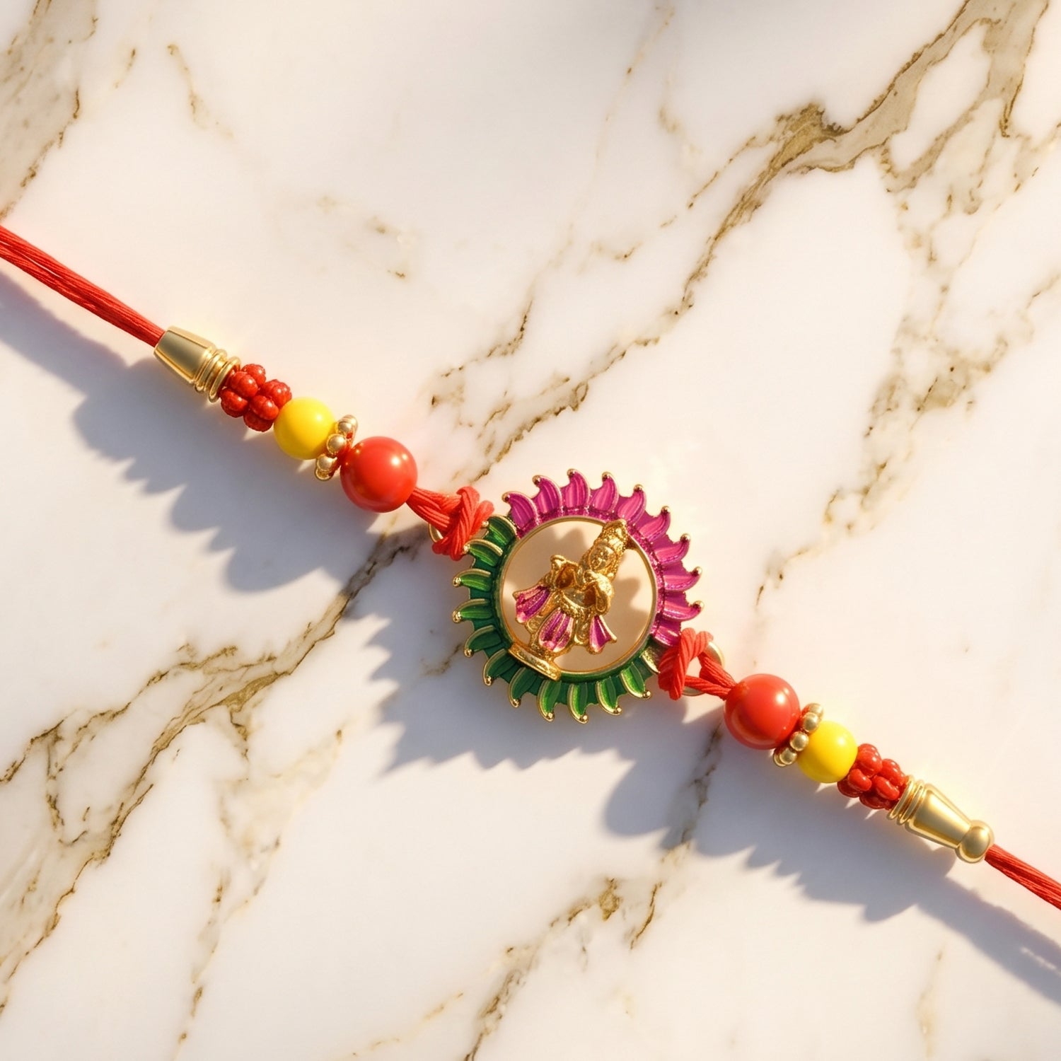 ALVENZA Traditional Circular Beads Rakhi – Elegant Festive Accessory