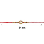 ALVENZA Golden Peacock Rakhi – Elegant Design with Rudraksha Beads for Brothers