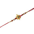 ALVENZA Traditional Turtle Design Rakhi – Elegant Rudraksha Beads for Raksha Bandhan