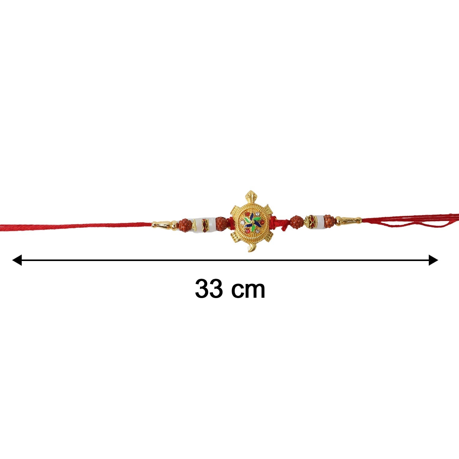 ALVENZA Traditional Turtle Design Rakhi – Elegant Rudraksha Beads for Raksha Bandhan