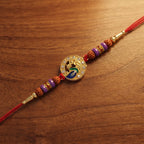 ALVENZA Peacock Design Rakhi – Elegant Rudraksha Beads for Raksha Bandhan
