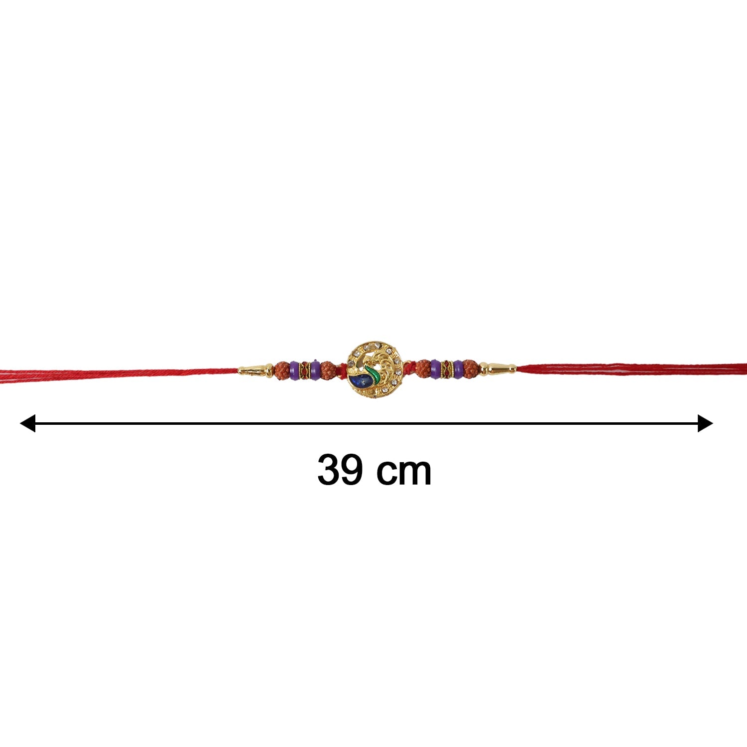 ALVENZA Peacock Design Rakhi – Elegant Rudraksha Beads for Raksha Bandhan