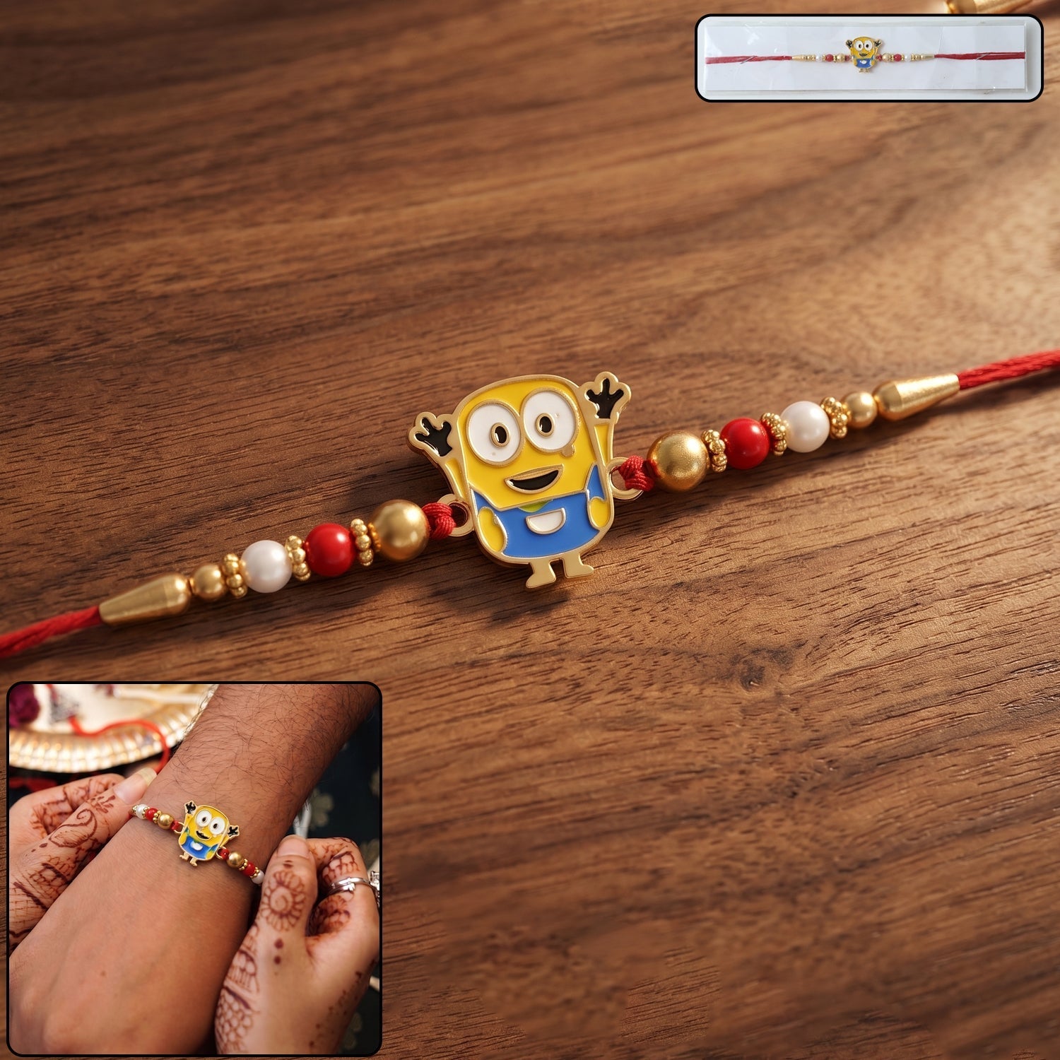 ALVENZA Rakhi - Cute Cartoon Character with Beads and Soft Thread