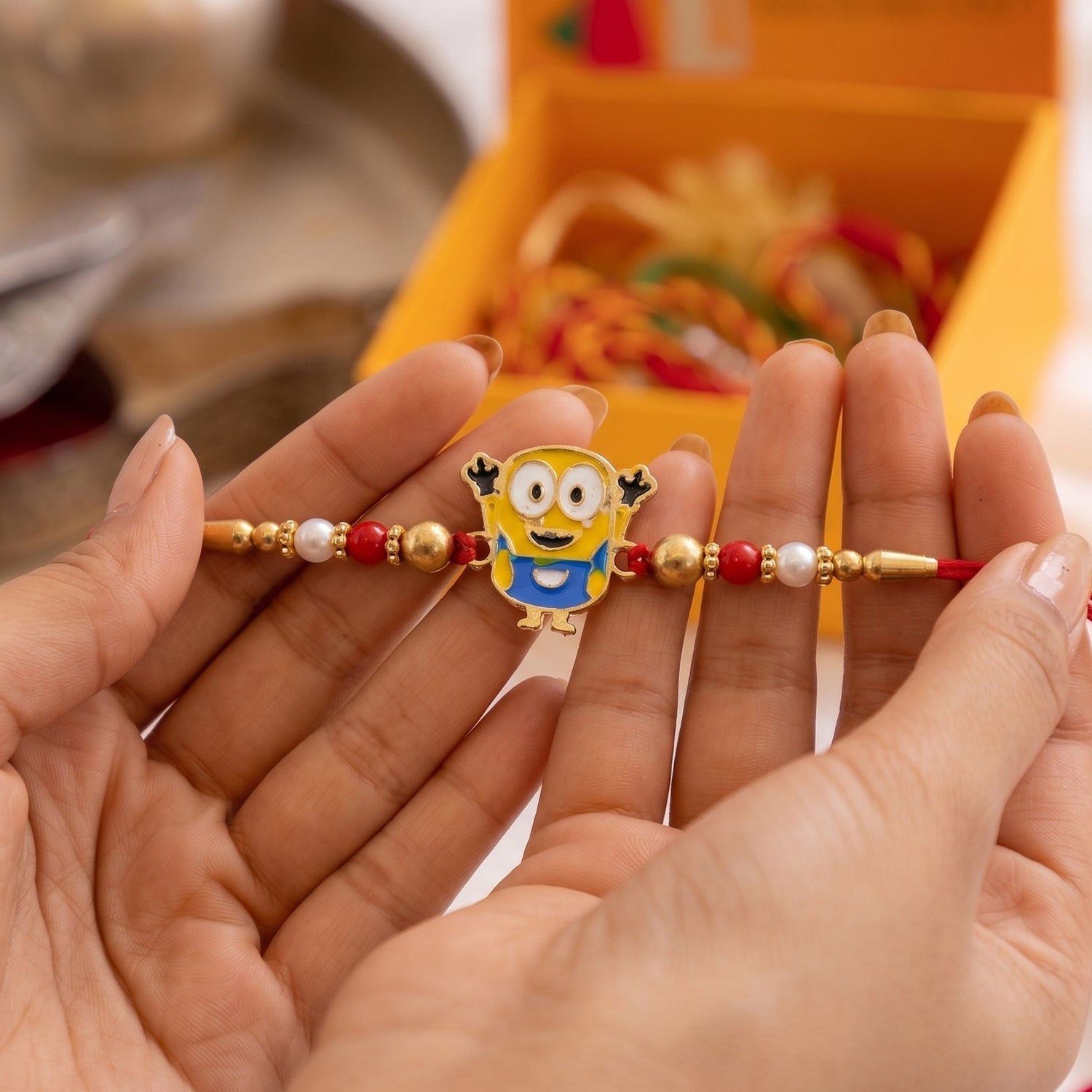ALVENZA Rakhi - Cute Cartoon Character with Beads and Soft Thread