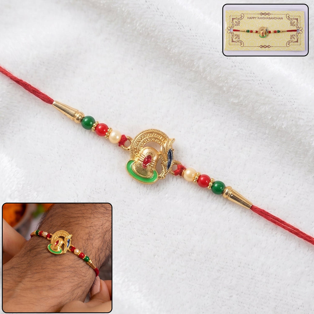 ALVENZA Shivling Design Rakhi – Colorful Beads for Raksha Bandhan