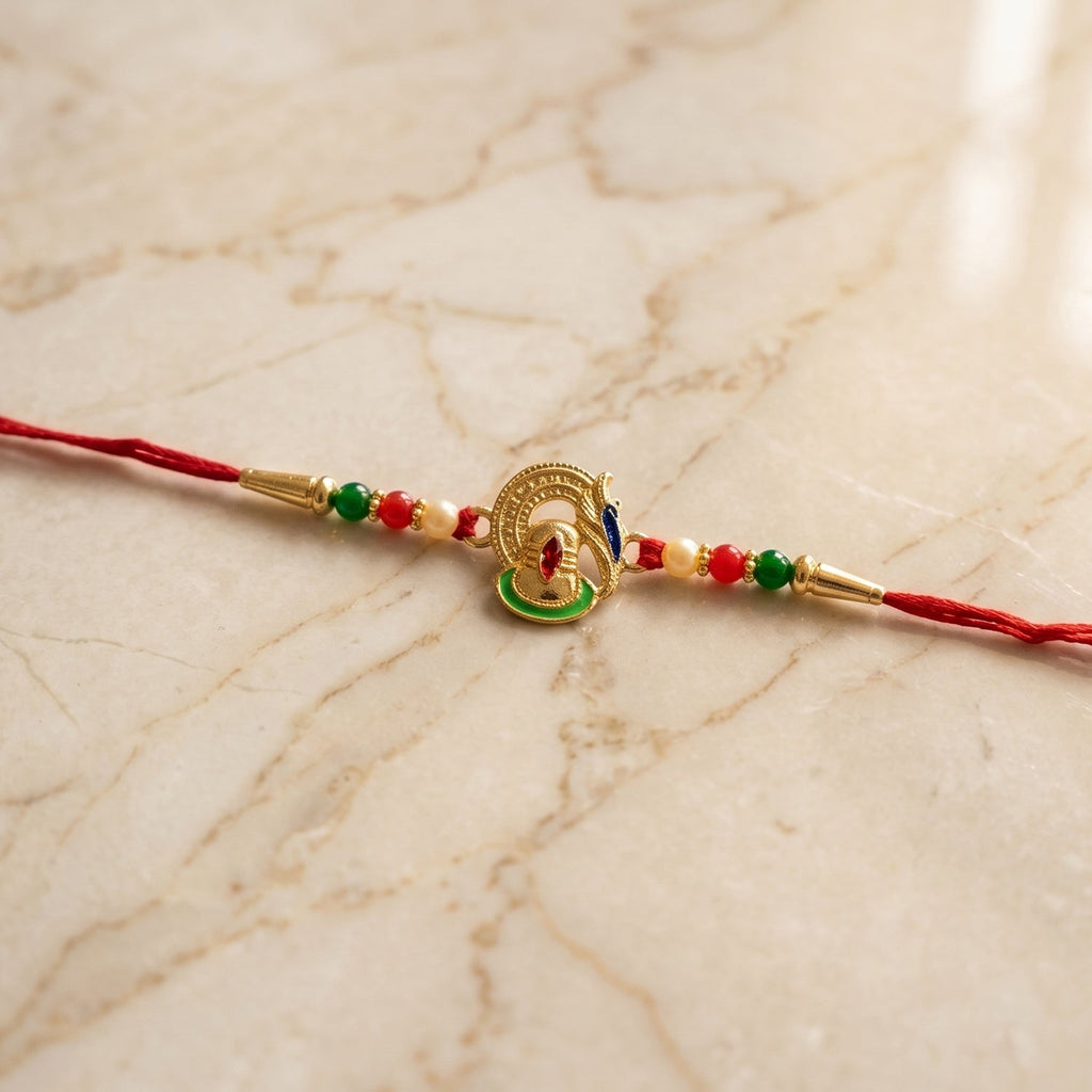 ALVENZA Shivling Design Rakhi – Colorful Beads for Raksha Bandhan