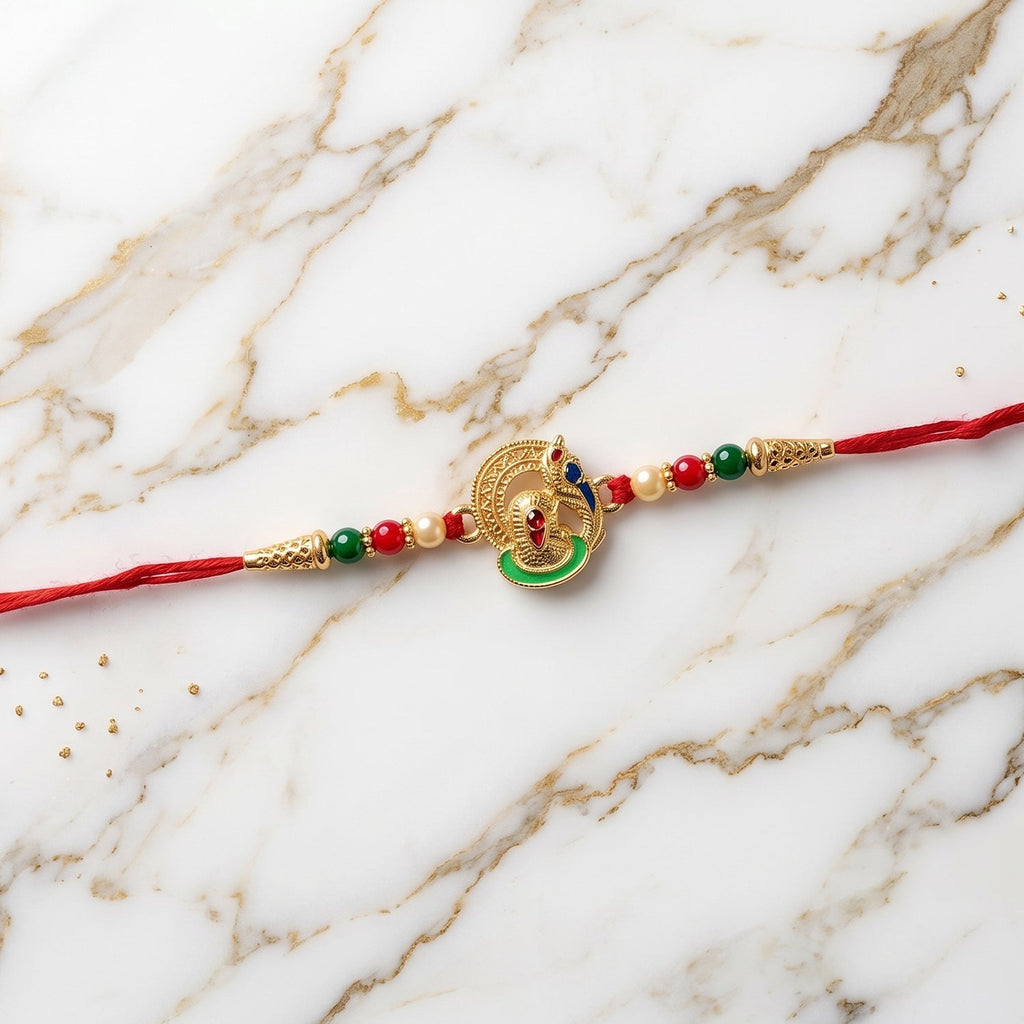 ALVENZA Shivling Design Rakhi – Colorful Beads for Raksha Bandhan