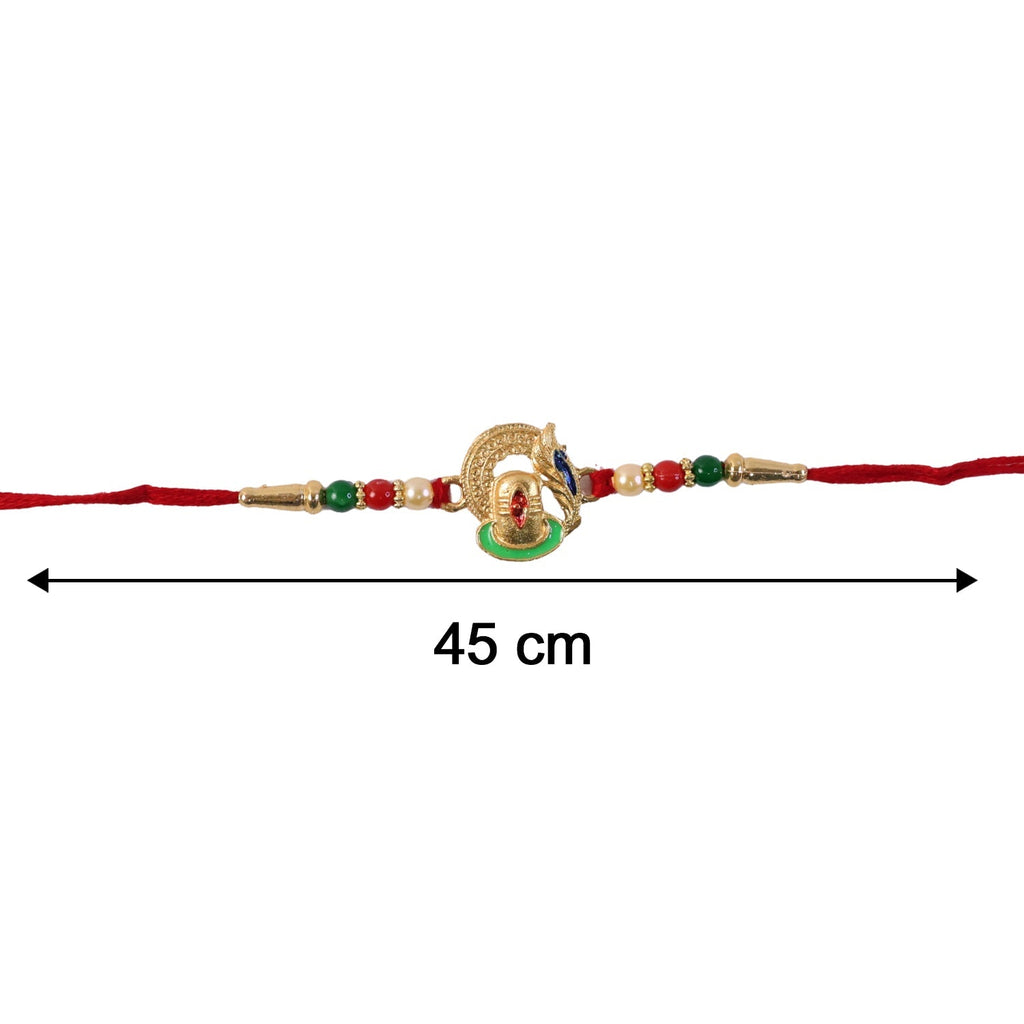 ALVENZA Shivling Design Rakhi – Colorful Beads for Raksha Bandhan