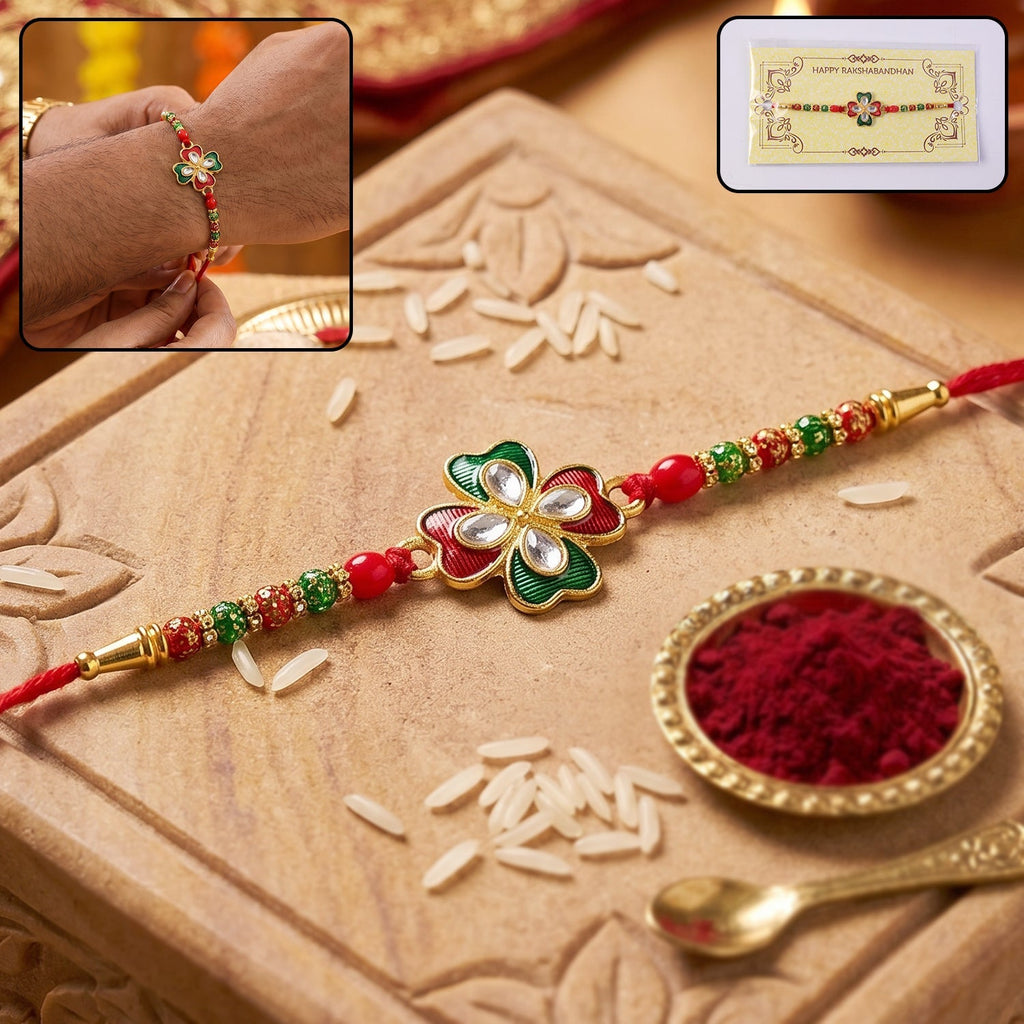 ALVENZA Colorful Beads Designer Rakhi – Modern Festive Accessory for Rakshabandhan