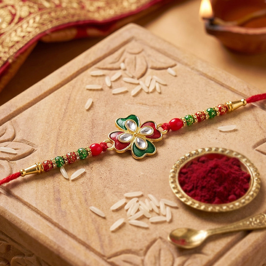 ALVENZA Colorful Beads Designer Rakhi – Modern Festive Accessory for Rakshabandhan
