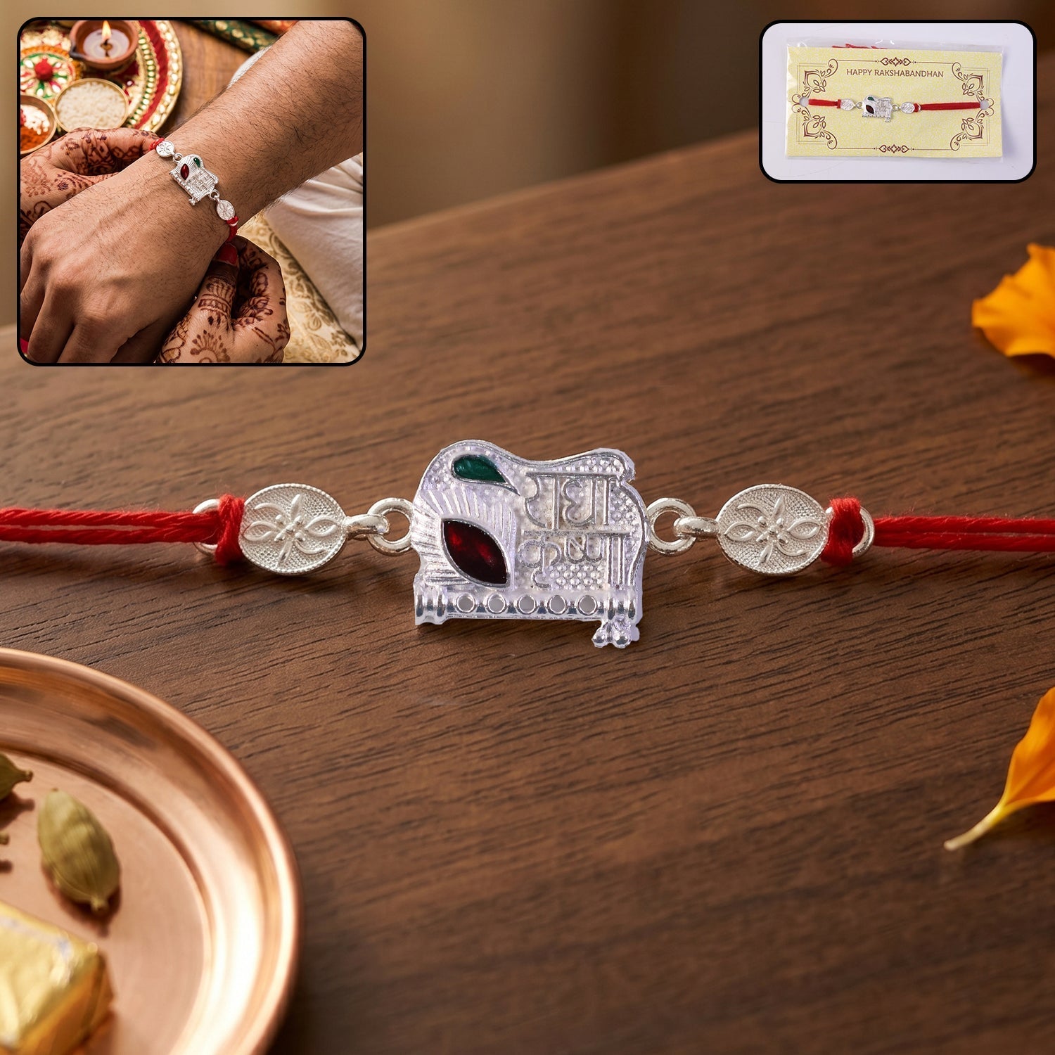 ALVENZA Radha Krishna Rakhi – Decorated Beads & Soft Comfortable Thread