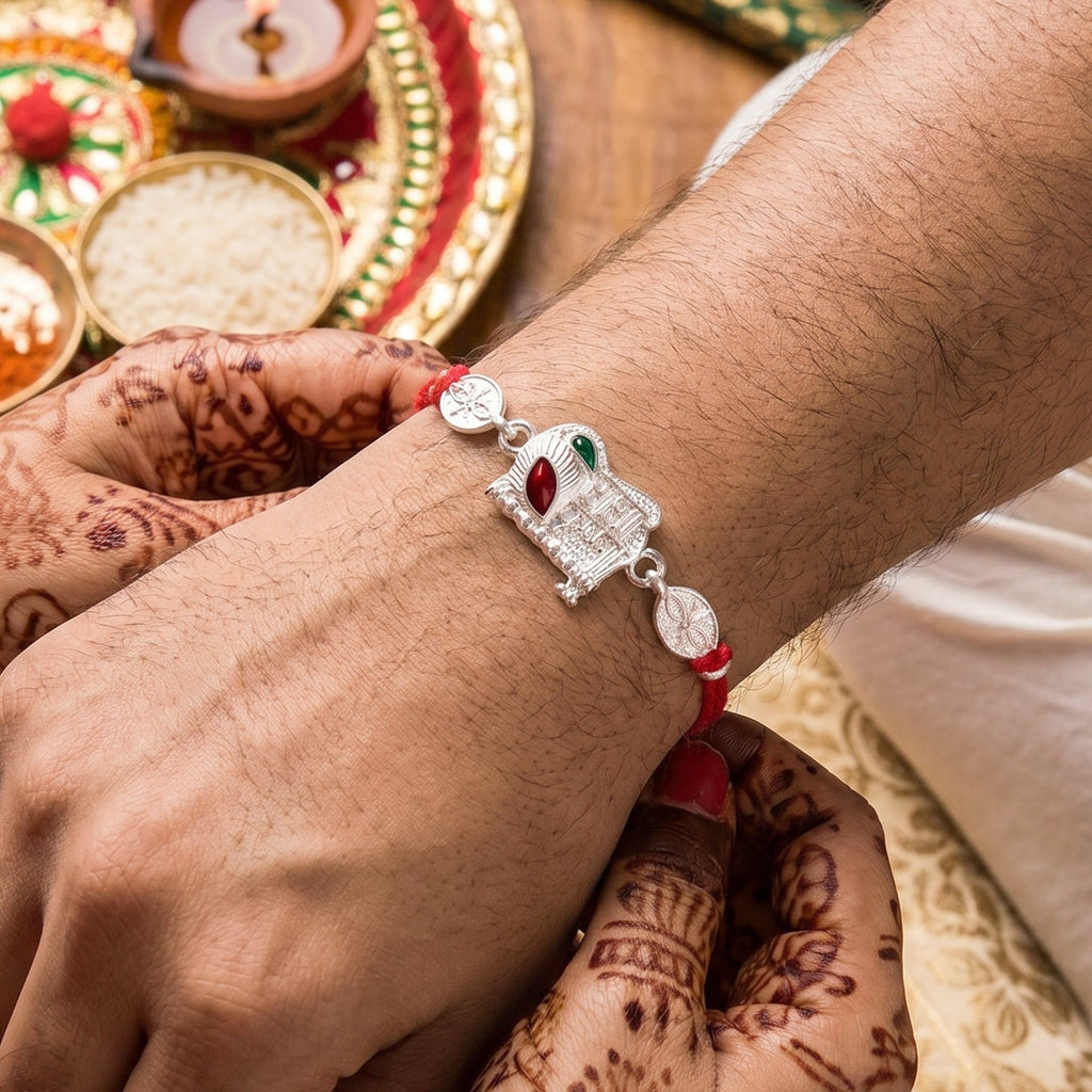 ALVENZA Radha Krishna Rakhi – Decorated Beads & Soft Comfortable Thread