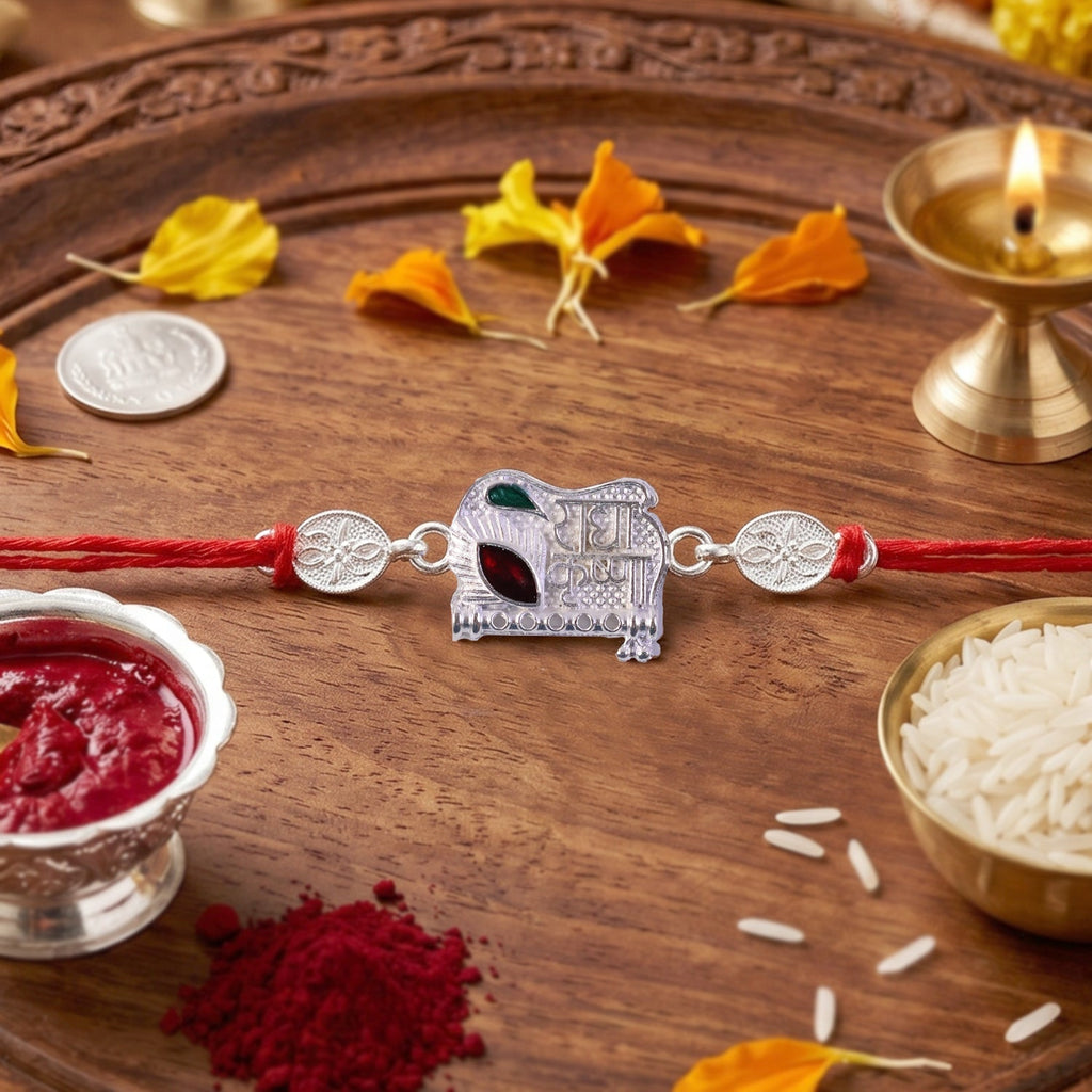 ALVENZA Radha Krishna Rakhi – Decorated Beads & Soft Comfortable Thread