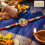 ALVENZA Rakhi – Traditional Thread with Colorful Beads & Ganesh Motif