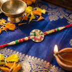 ALVENZA Rakhi – Traditional Thread with Colorful Beads & Ganesh Motif