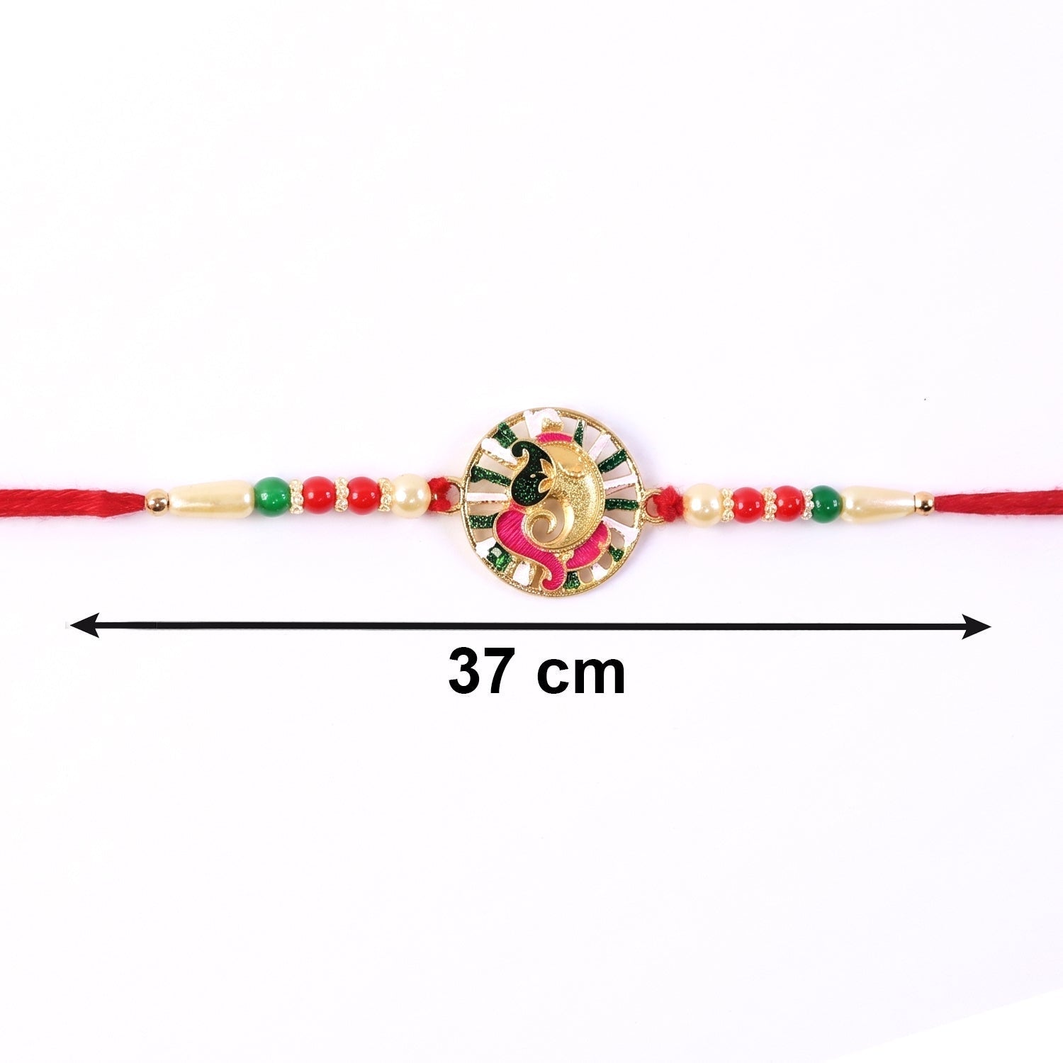 ALVENZA Rakhi – Traditional Thread with Colorful Beads & Ganesh Motif