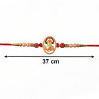 ALVENZA Ganesh Design Rakhi – Elegant Rudraksha Beads for Raksha Bandhan