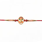 ALVENZA Ganesh Design Rakhi – Elegant Rudraksha Beads for Raksha Bandhan