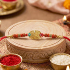 ALVENZA Ganesh Design Rakhi – Decorative Beads & Soft Thread for Brother