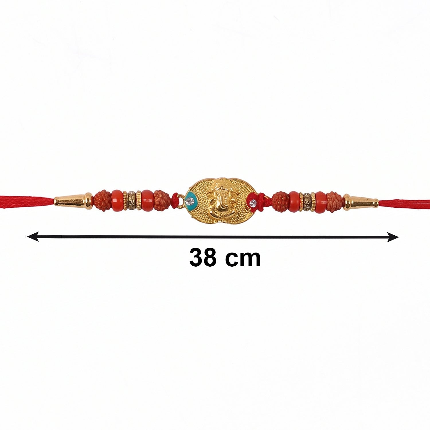 ALVENZA Ganesh Design Rakhi – Decorative Beads & Soft Thread for Brother