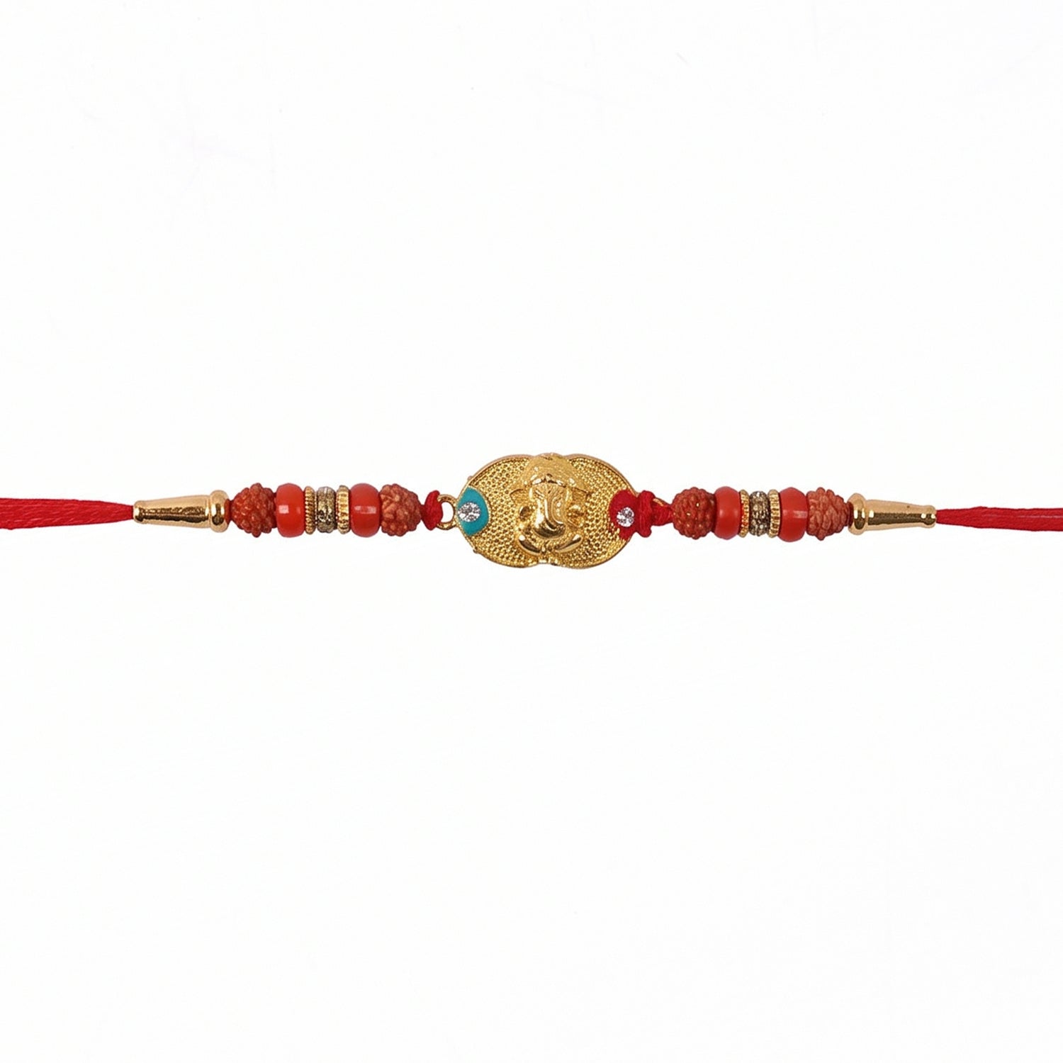 ALVENZA Ganesh Design Rakhi – Decorative Beads & Soft Thread for Brother