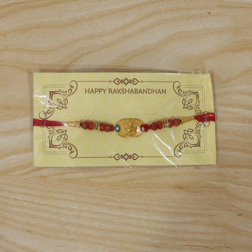 ALVENZA Ganesh Design Rakhi – Decorative Beads & Soft Thread for Brother