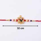 ALVENZA Golden Turtle Rakhi – Elegant Pearl Beads & Soft Thread for Raksha Bandhan