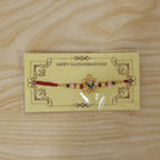 ALVENZA Golden Turtle Rakhi – Elegant Pearl Beads & Soft Thread for Raksha Bandhan