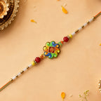 ALVENZA Colorful Om Rakhi – Vibrant Beaded Traditional Thread
