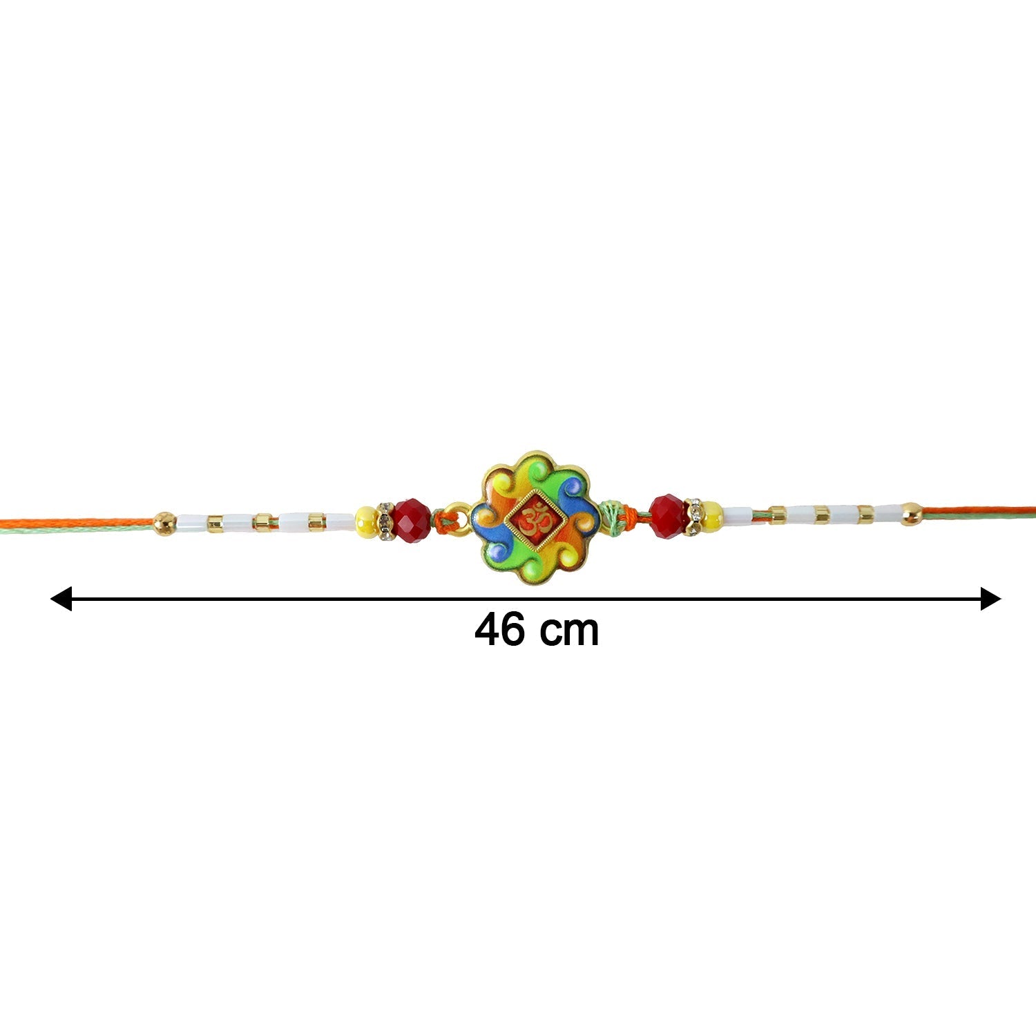 ALVENZA Colorful Om Rakhi – Vibrant Beaded Traditional Thread