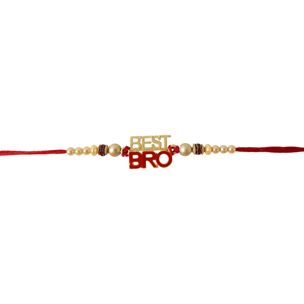 ALVENZA Pearl Beads Rakhi for Rakshabandhan - Elegant & Traditional Design