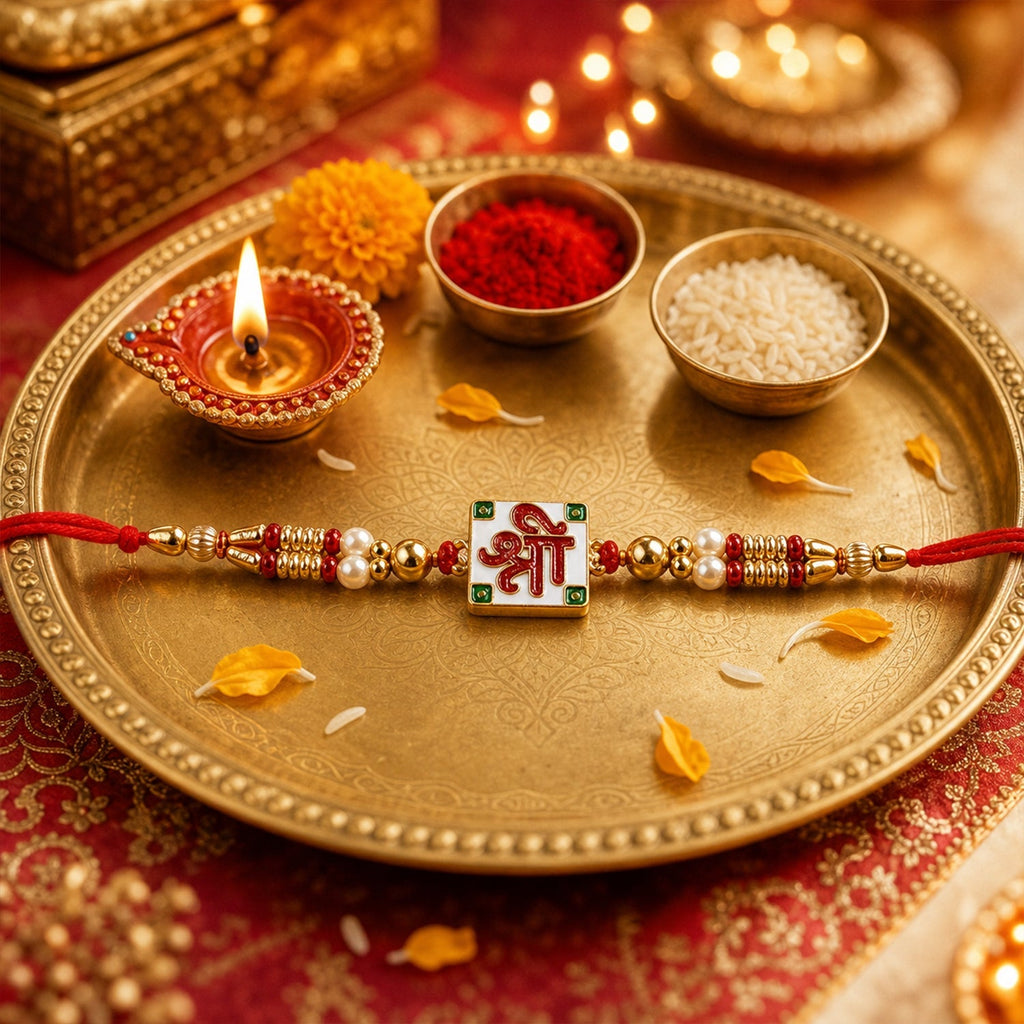 ALVENZA Rakhi – Traditional Beads & Red Thread for Raksha Bandhan