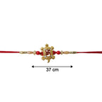 ALVENZA Rakshabandhan Turtle Swastik Rakhi – Elegant Red Thread Design
