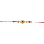 ALVENZA Shop Gold Stone Rakhi with Colourful Beads for Brothers
