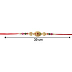 ALVENZA Shop Gold Stone Rakhi with Colourful Beads for Brothers