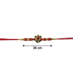 ALVENZA Ganesh Rudraksha Beads Rakhi – Traditional Blessing Gift for Brothers