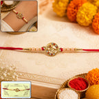 ALVENZA Rakhi – Elegant pearl bead design with red thread for siblings