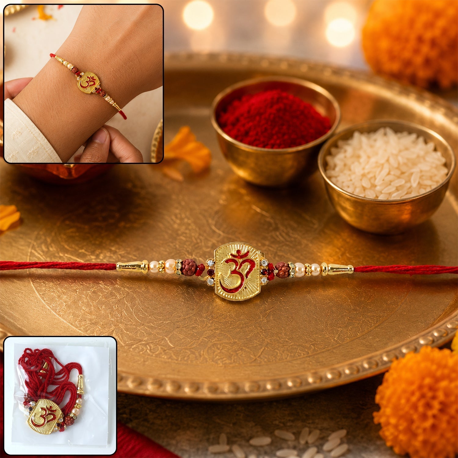 ALVENZA Rakhi – Elegant Rudraksha Beads with Traditional Style for Raksha Bandhan