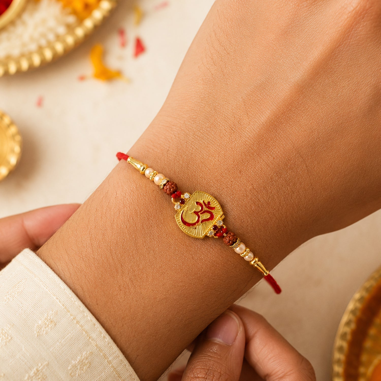 ALVENZA Rakhi – Elegant Rudraksha Beads with Traditional Style for Raksha Bandhan