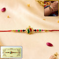 ALVENZA Rakhi – Elegant Turtle Design with Stone Work & Red Thread
