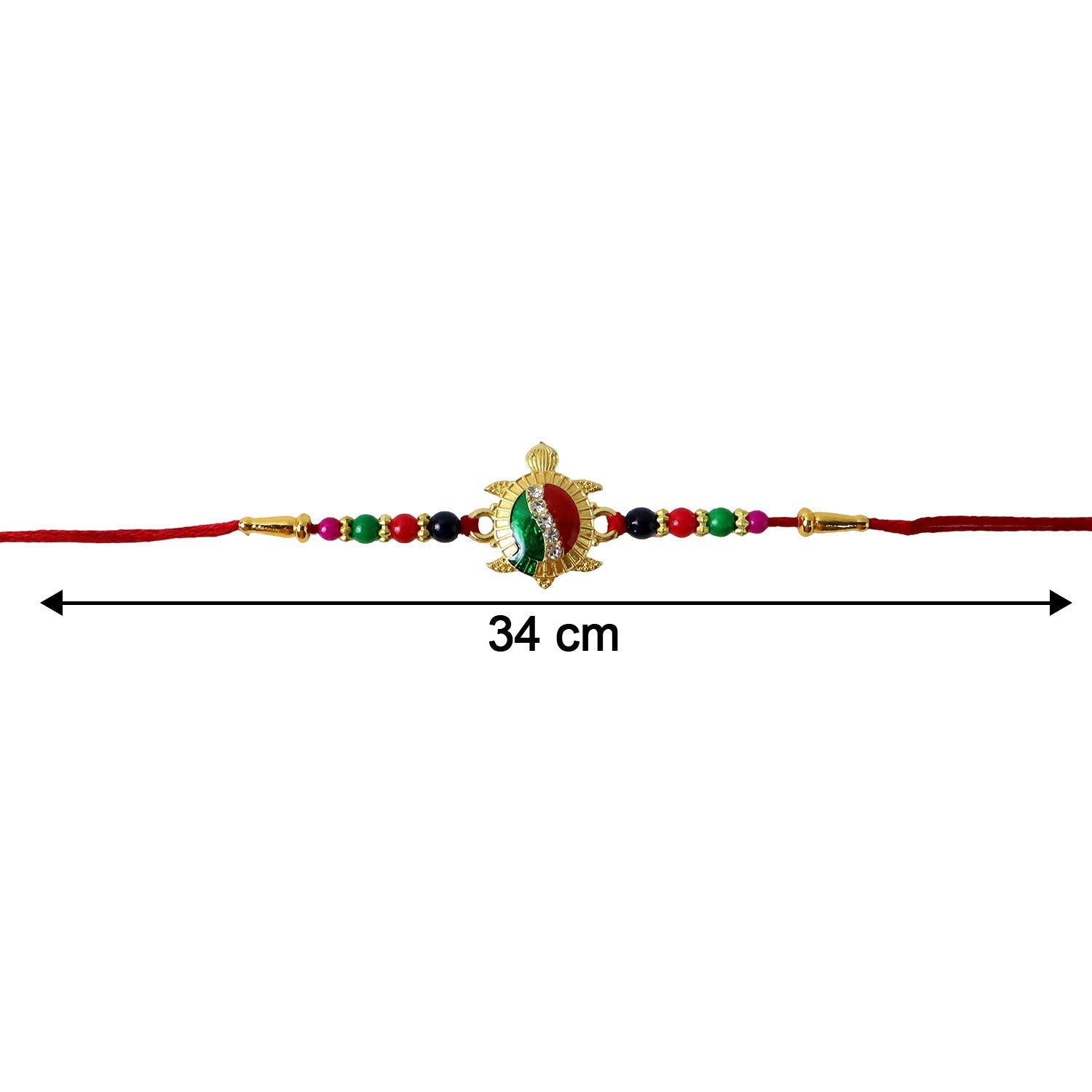 ALVENZA Rakhi – Elegant Turtle Design with Stone Work & Red Thread