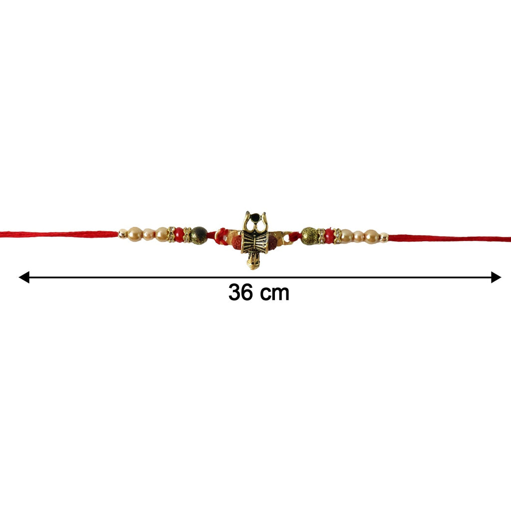 ALVENZA Rakhi – Traditional Damru Trishul Beaded Design for Raksha Bandhan