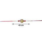 ALVENZA Round Stone Rakhi – Elegant White Beads for Rakshabandhan
