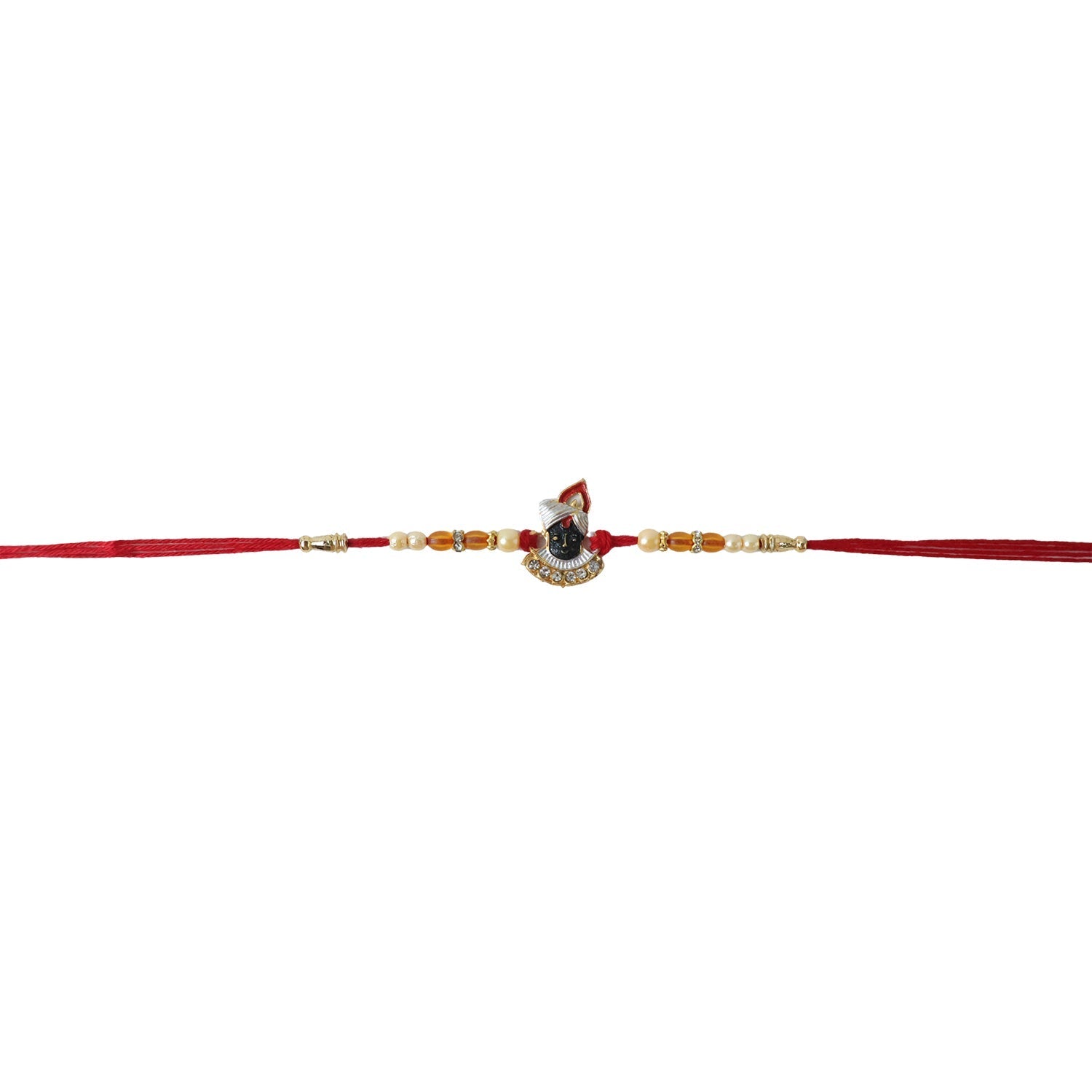 ALVENZA Rakhi – Elegant Pearl Beads & Red Thread for Brothers