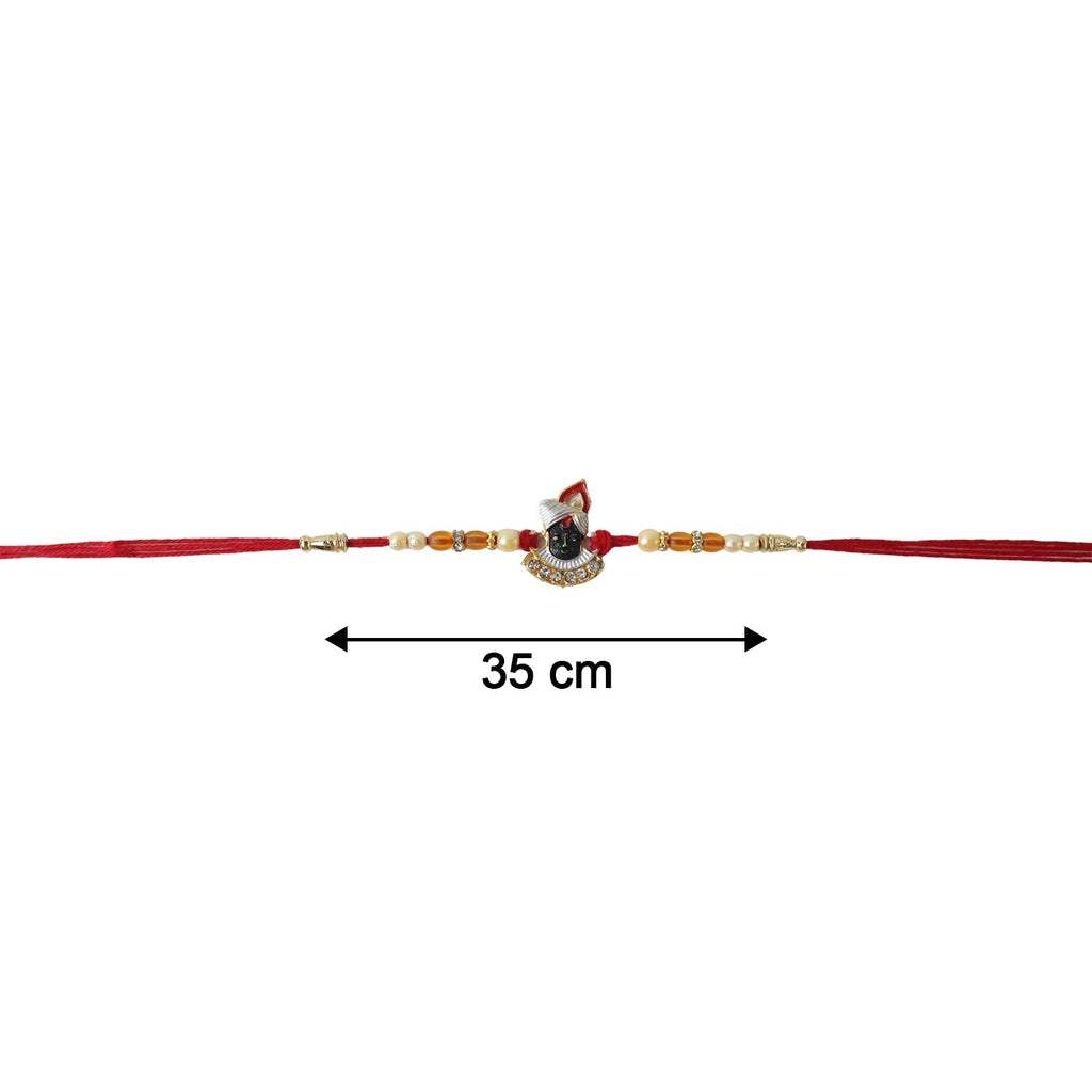 ALVENZA Rakhi – Elegant Pearl Beads & Red Thread for Brothers