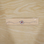 ALVENZA Silver Stone Chain Rakhi - Elegant & Durable Design